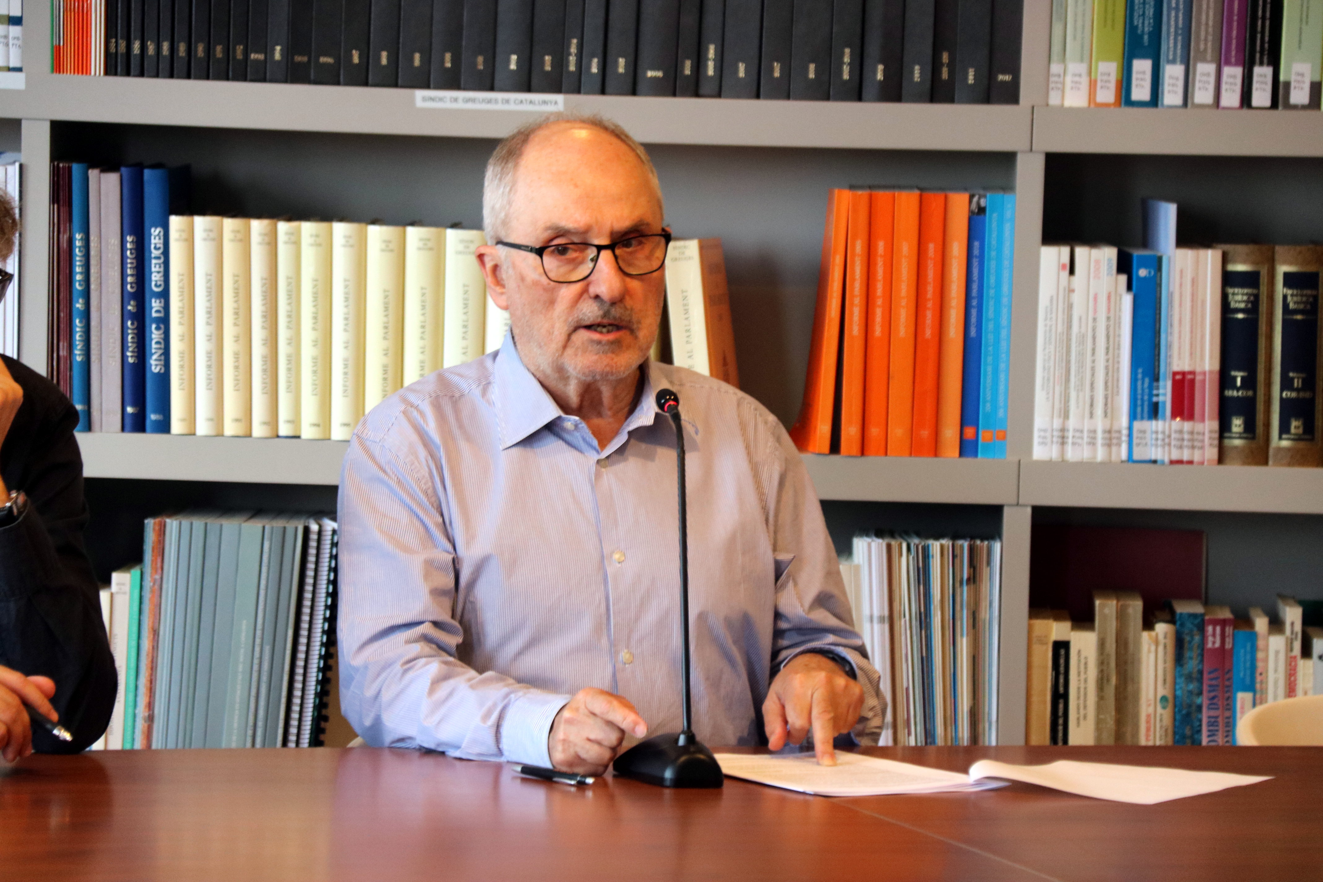 Catalan Ombudsman Rafael Ribó addresses the press on June 14, 2019 (ACN/Miquel Codolar)